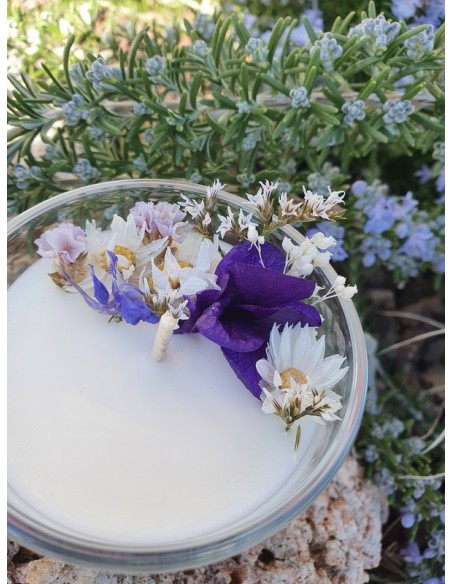 Bougie gel parfumé 20 cm, motif c?ur ou fleur en céramique naturelle.  Parfums fleuris.